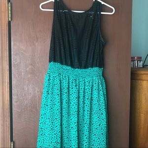 Black and teal summer dress.